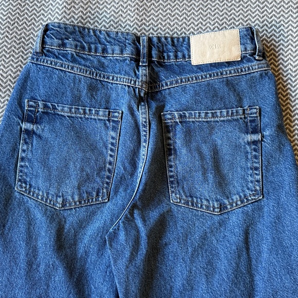 Zara wide leg denim medium wash size 4 white tag - Picture 5 of 8